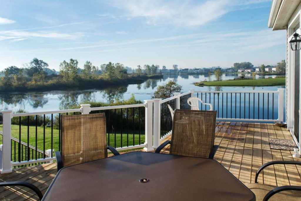 Remodeled deck with lake view in Mason