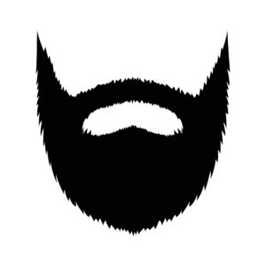 Large full beard with mustache and goatee flat icon for apps and