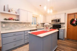 two tone painted cabinets