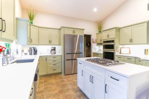 two tone resurfaced kitchen cabinets